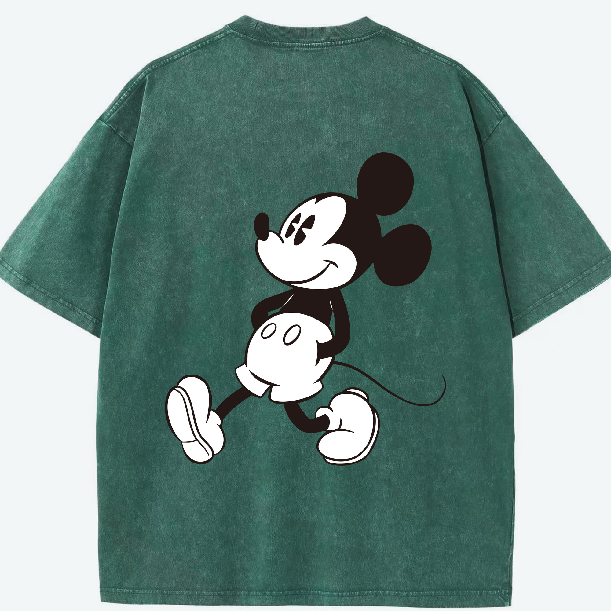 （画像用） ミッキーマウス Mickey Mouse 綿100% ヴィンテージ風 半袖Tシャツ（背面プリント）